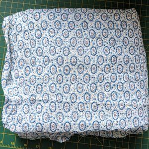 Vintage Blue Floral Fabric 4 Yards